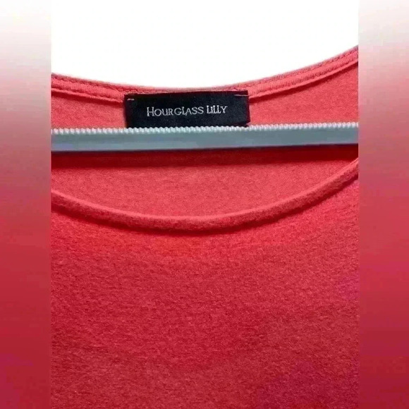 Hourglass Lilly Women Coral and Blue Color Block Casual Dress M - Picture 3 of 4